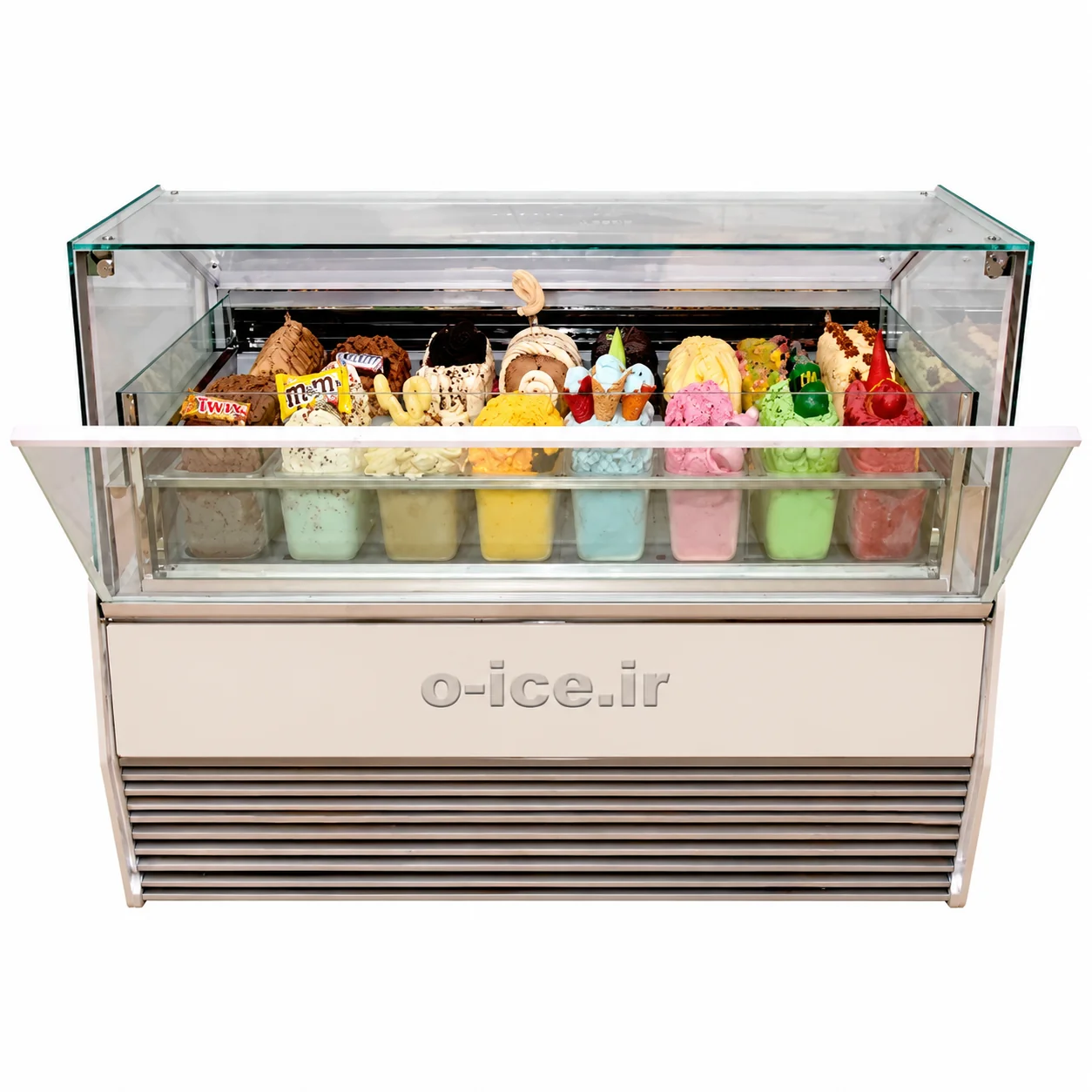 تاپینگ بستنی ۱۶ لگن پارس گل مدل NEWEST GLASS